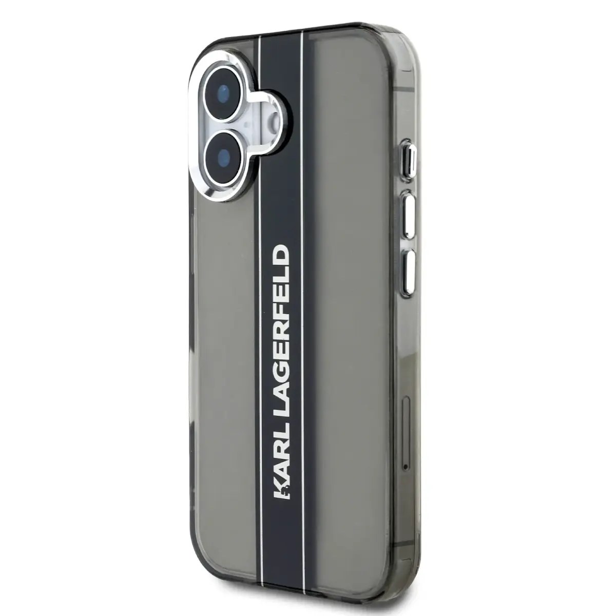 Karl Lagerfeld IML Stripe Logo Case for iPhone 16 Black