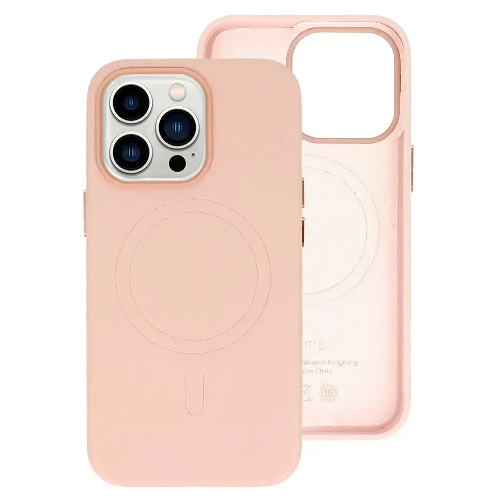 MagSafe Leather Case Iphone 14 Pro Light Pink
