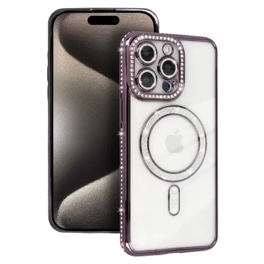 Bling Magsafe Case for Xiaomi Redmi Note 15 Pro 5G purple