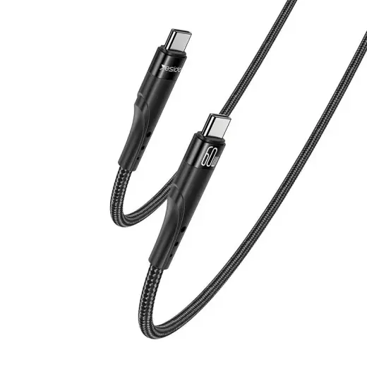 YESIDO CABLE CA116 PD 60W TYPE-C/TYPE-C 3M 3A BLACK