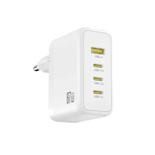 XO wall charger CE39 PD 67W 3x USB-C 1x USB white