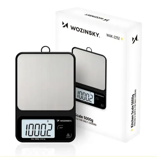 Wozinsky WAK-2252 kitchen scale accurate with large LCD display up to 5 kg - black