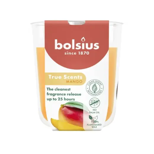 Svece arom. stikla gl. True Scents Ø80x73mm mango 