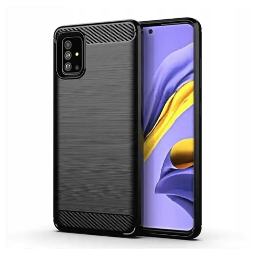 Carbon phone case for Samsung Galaxy A71 black