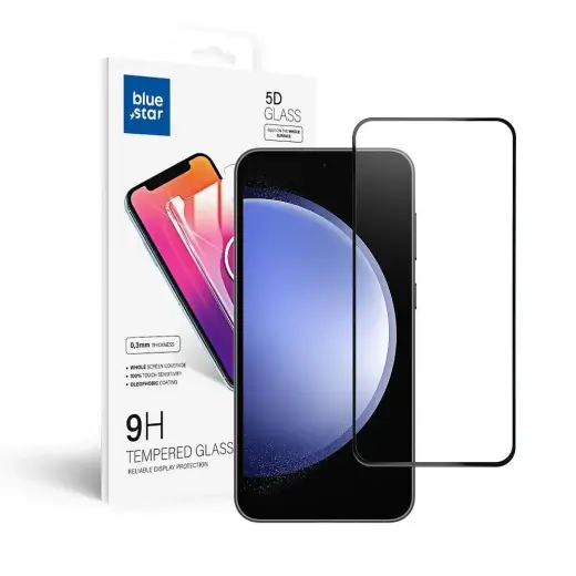 Blue Star 5D aizsargstikls ar rāmi telefonam Samsung Galaxy S23 FE melns