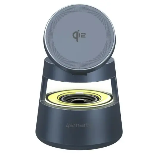 4smarts Aura Sound 3-in-1 bezvadu lādētājs | Qi 2 | pelēks