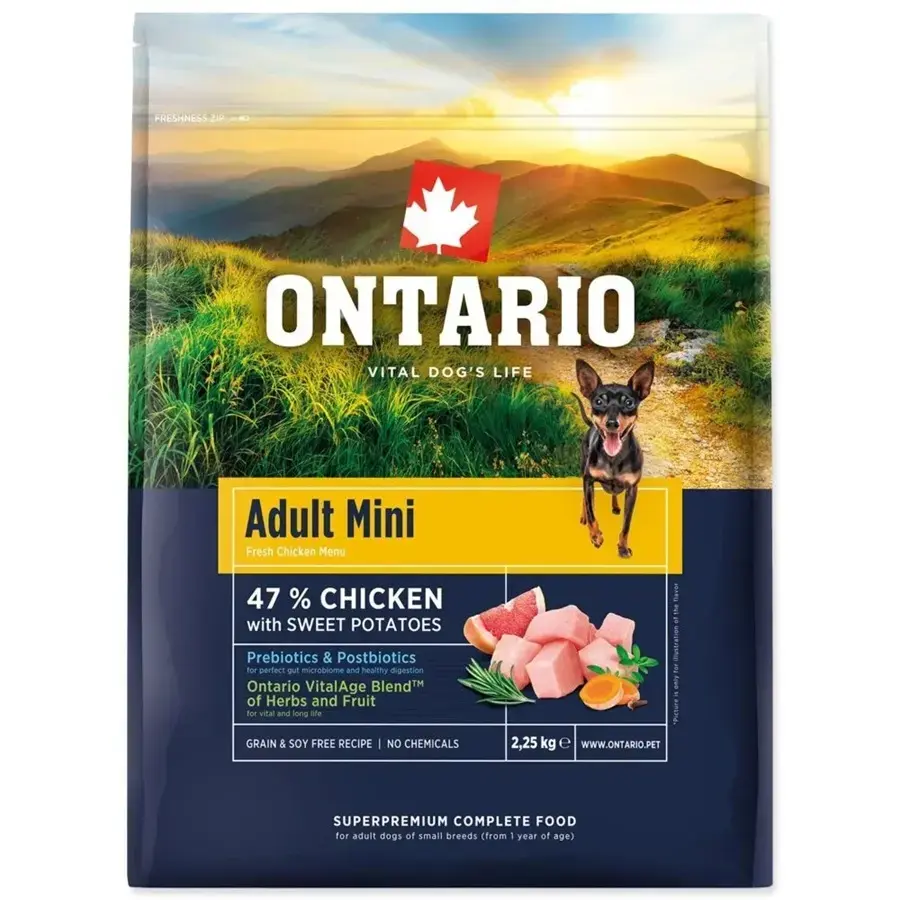 Sausa barība suņiem - Ontario Adult Mini Chicken & Sweet Potatoes 2,25kg