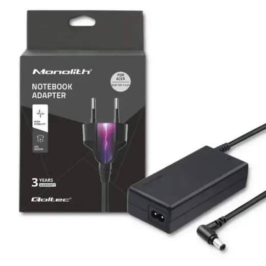 Qoltec Power adapter for laptop Acer | 65W | 19V | 3.42A | 5.5*2.5 | +power cable