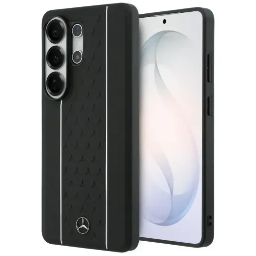 Mercedes Laurel Leaves Vertical Stripes phone case with MagSafe support for Samsung Galaxy S26 Ultra (S948) black white