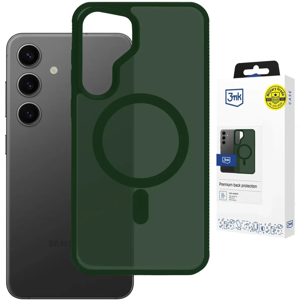 3mk Smoke MagCase maciņš ar MagSafe atbalstu telefonam Samsung Galaxy S25 (S931) zaļš