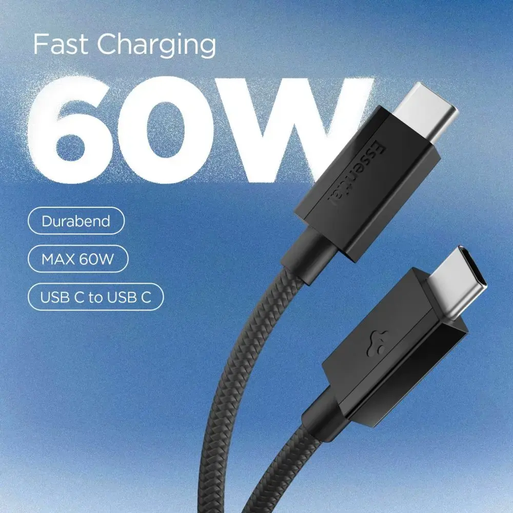 Spigen EB6015CC datu pārraides un uzlādes vads | USB-C uz USB-C | 60W | 1.5m | melns