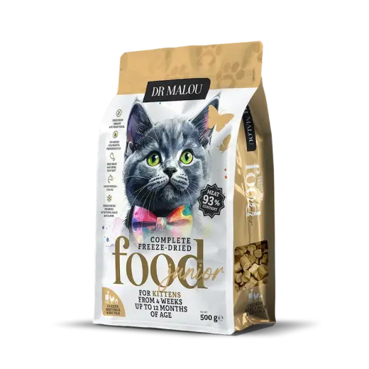 Liofilizēta barība kaķēniem - DR Malou, Kitten, Chicken with goat's milk and egg yolk, 500g