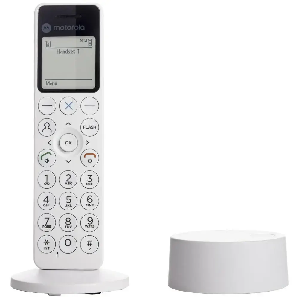 Cordless landline phone  Motorola DOT411 white