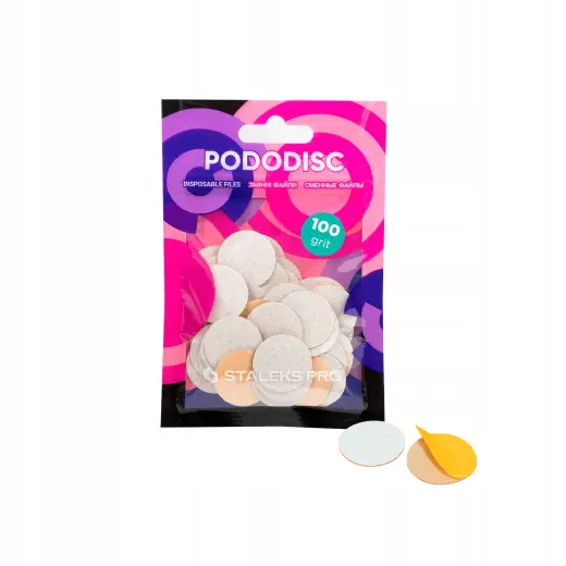 Staleks Pro M Grit 100 White Refill Discs for Pedicure Disc - Replacement Sandpaper for Pedicure Disc 50 Pcs