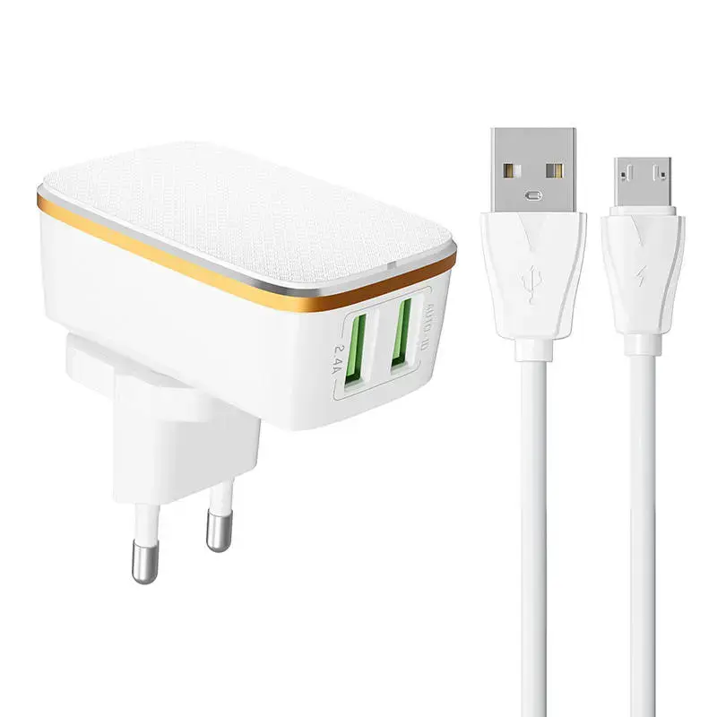 Wall charger  LDNIO A2204 2USB + Micro USB cable