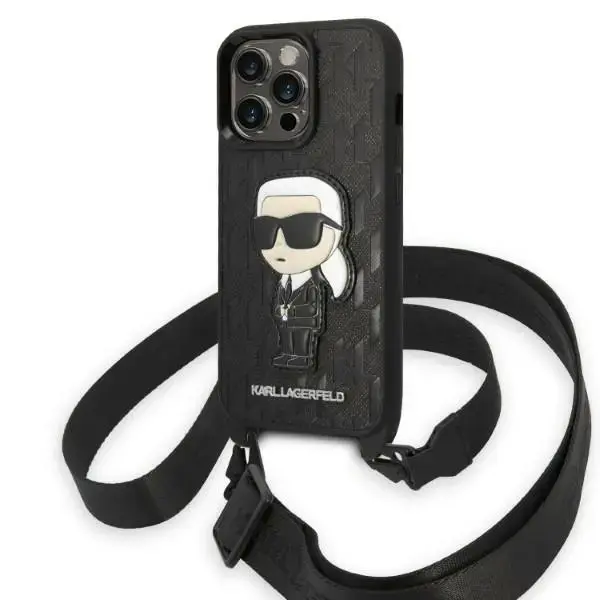 Karl Lagerfeld KLHCP14XSTKMK iPhone 14 Pro Max 6,7" czarny|black hardcase Monogram Ikonik Patch