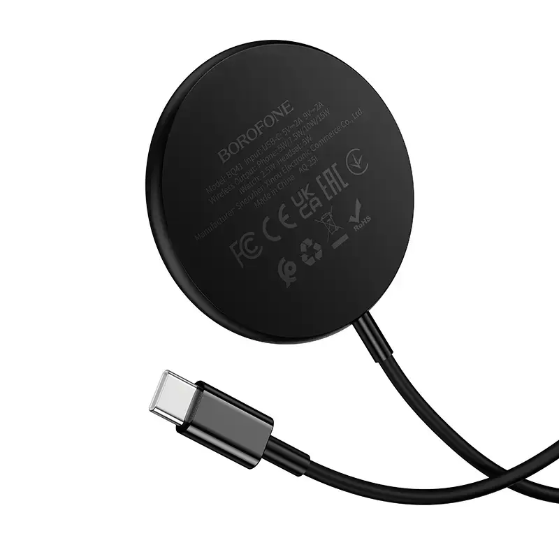 Borofone BQ41 Glory 3-in-1 bezvadu lādētājs | Qi | Saderīgs ar MagSafe | 15W | melns