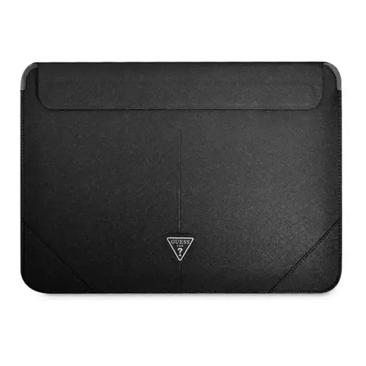 Guess Saffiano Triangle Metal Logo Computer Sleeve 16" Black