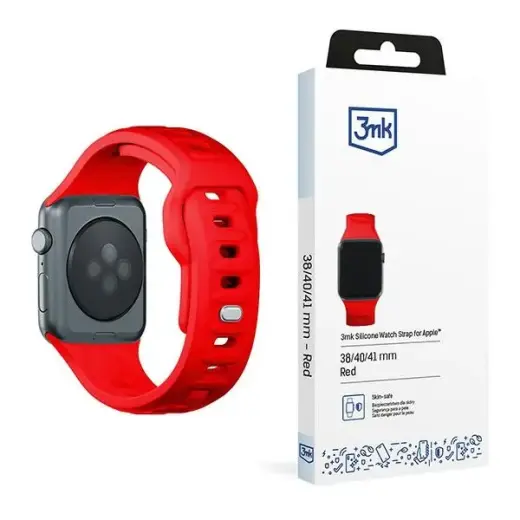 3mk Protection smartwatch strap for Apple Watch (38/40/41 mm) | Silicone | red