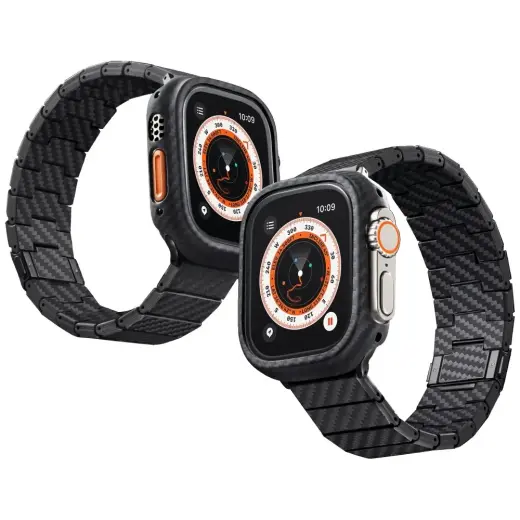 Band PITAKA Carbon Fiber Modern for Apple Watch 1|2|3|4|5|6|7|8|9|10|SE|Ultra|Ultra2 black grey Photo