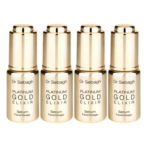 Set, Dr Sebagh, Platinum Gold, Anti-Aging, Day, Ampoules Treatment Serum, For Face, For Women, 4 pcs, 10 ml
