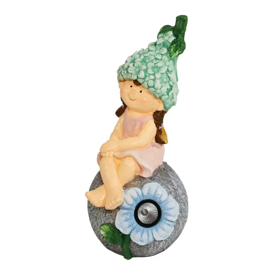 BESK Garden decor with solar light Little girl