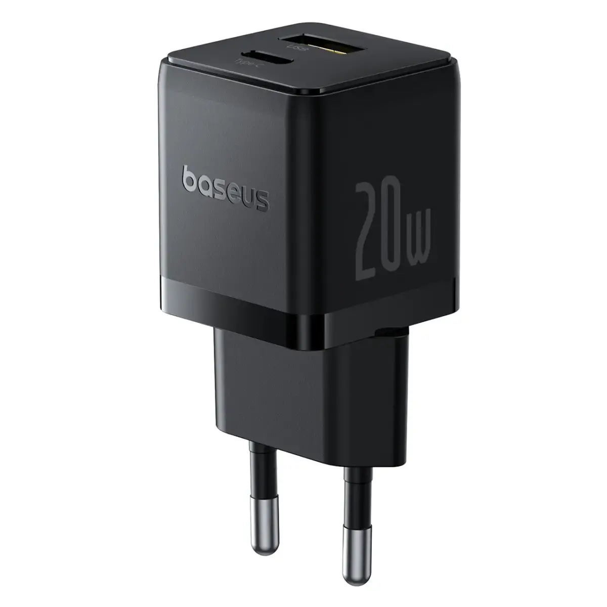 Baseus Palm tīkla lādētājs | 20W | PD, QC | USB-C, USB-A | melns