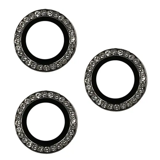 Tempered Glass HARD DIAMOND for camera (LENS) for Iphone 16 Pro/16 Pro Max black (lens 3 pieces)