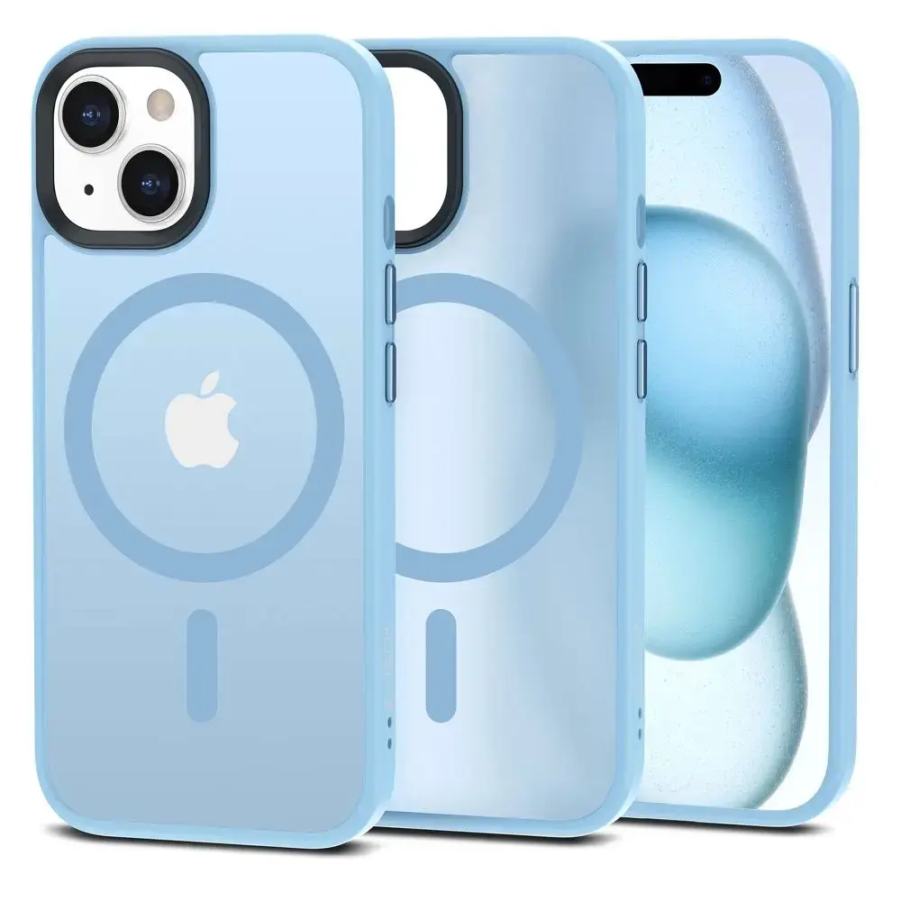 Tech-Protect MagMat MagSafe case for iPhone 15 - matte blue