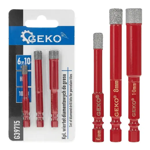 Dimanta urbju komplekts flīzēm, 3 gab., 6-10mm HEX