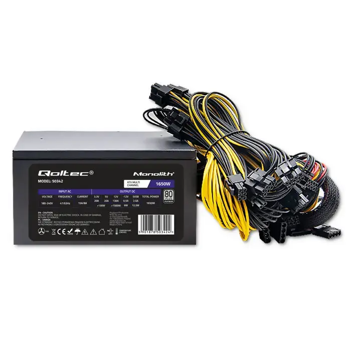 Qoltec ATX 1650W power supply | 80 Plus Platinum