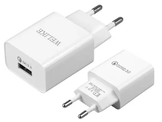 Power charger with USB socket, WK-019,Quick Charge 3.0 5V 3A(11000)