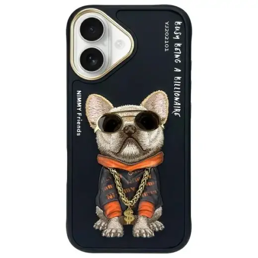 Glasses Cool Dog phone case for iPhone 16 6.1 black