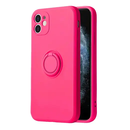 Vennus Silicone Ring telefoni ümbris alusega iPhone 14 Pro Max roosa