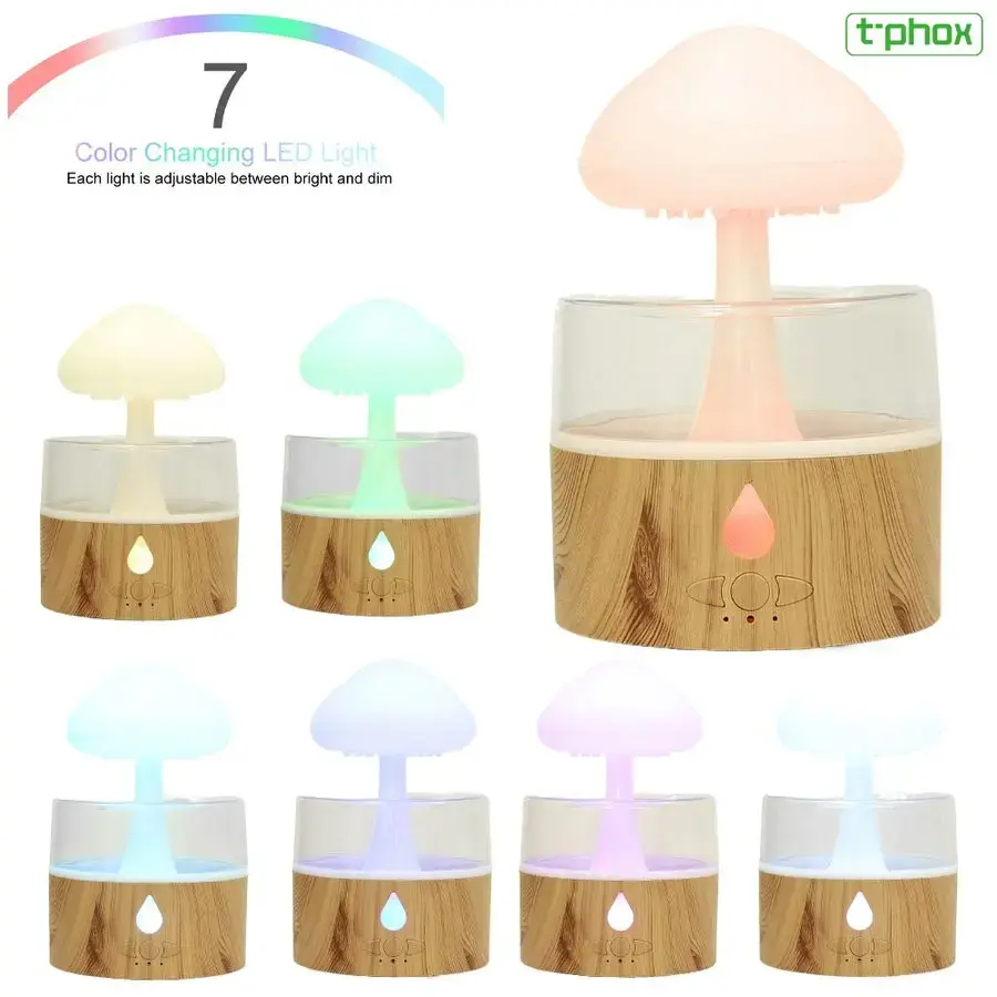 T-Phox Humidifier/diffuser with lamp rain cloud white