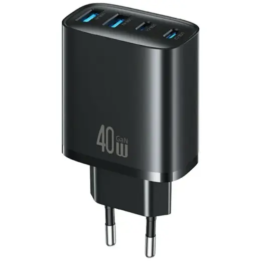 USAMS T70 reisilaadija | 40W | USB-A, USB-C | must