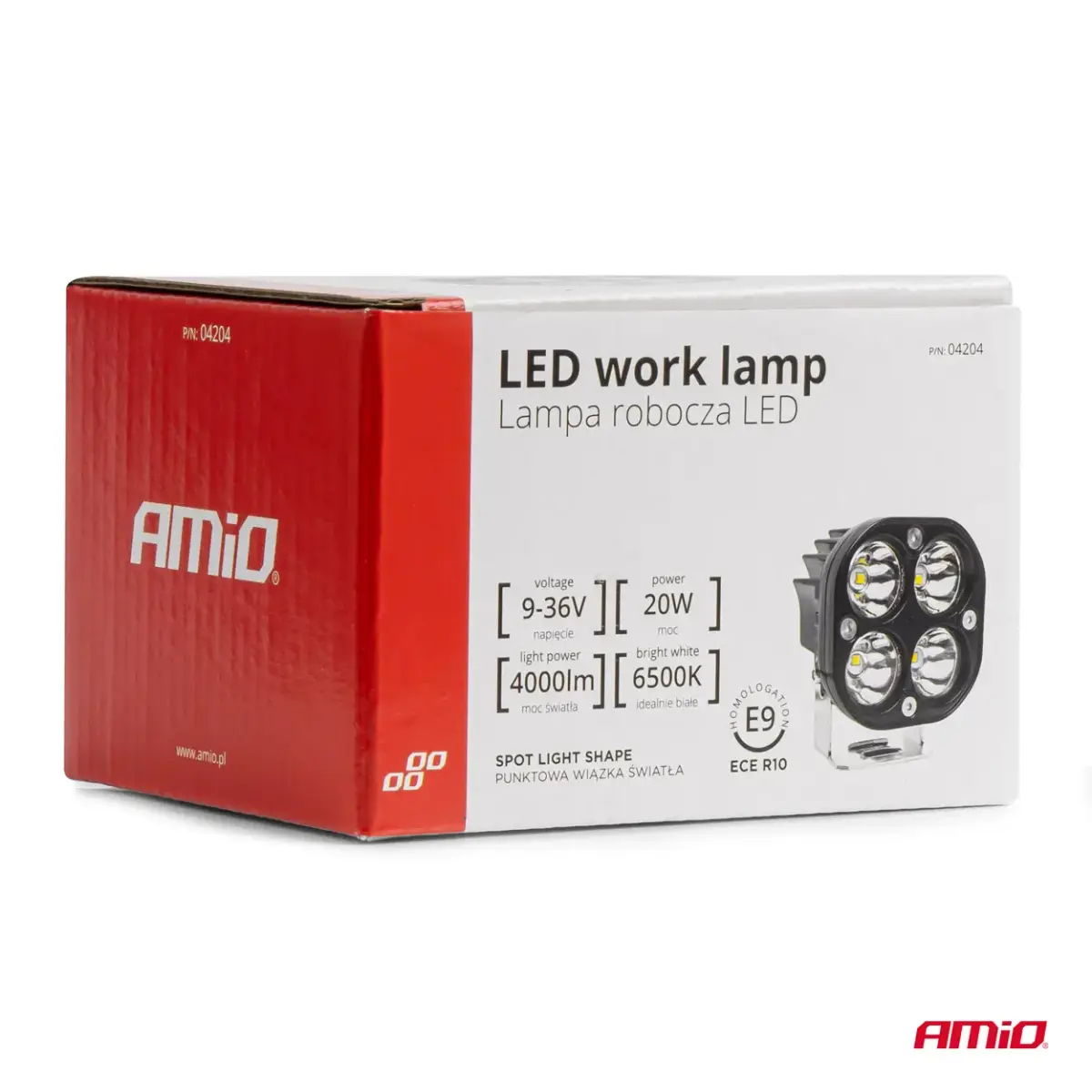 Working lamp AWL63 20W 6500K 4000lm 9-36V AMIO-04204