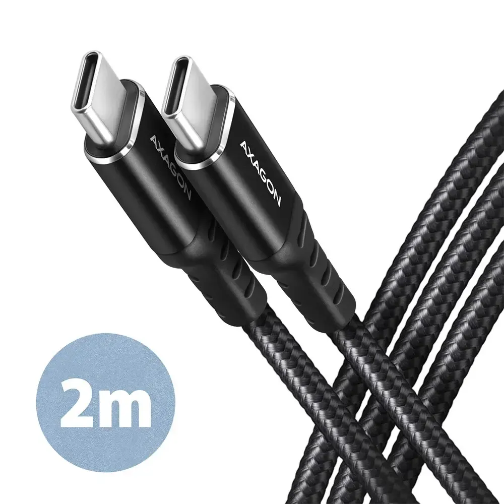 Axagon BUCM-CM20AB datu pārraides un uzlādes vads | USB-C uz USB-C | 2m