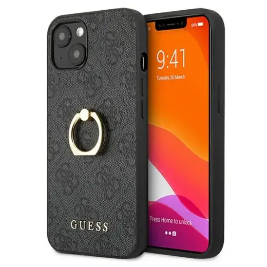 GUHCP13S4GMRGR Guess PU 4G Ring Case for iPhone 13 Mini Grey