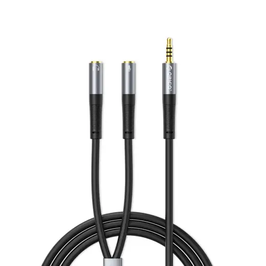 Orico AX2 audio adapter mini jack 3.5 mm headphone and microphone splitter 1 m - black