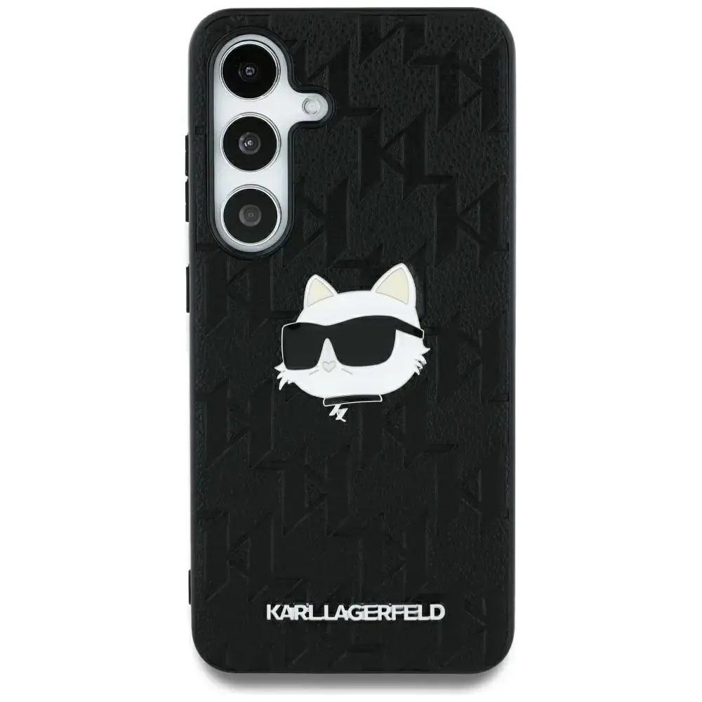 Etui Karl Lagerfeld Leather Monogram Pin  Logo Choupette Head Samsung Galaxy S25 Ultra czarny