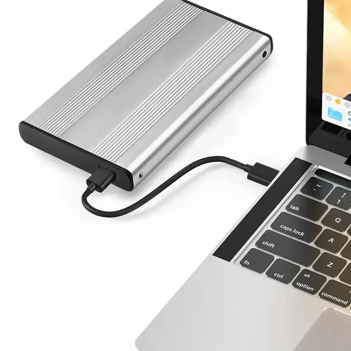 Qoltec Aluminium External Hard Drive Case HDD SSD 2.5'' SATA3 | USB 3.0 | Silver