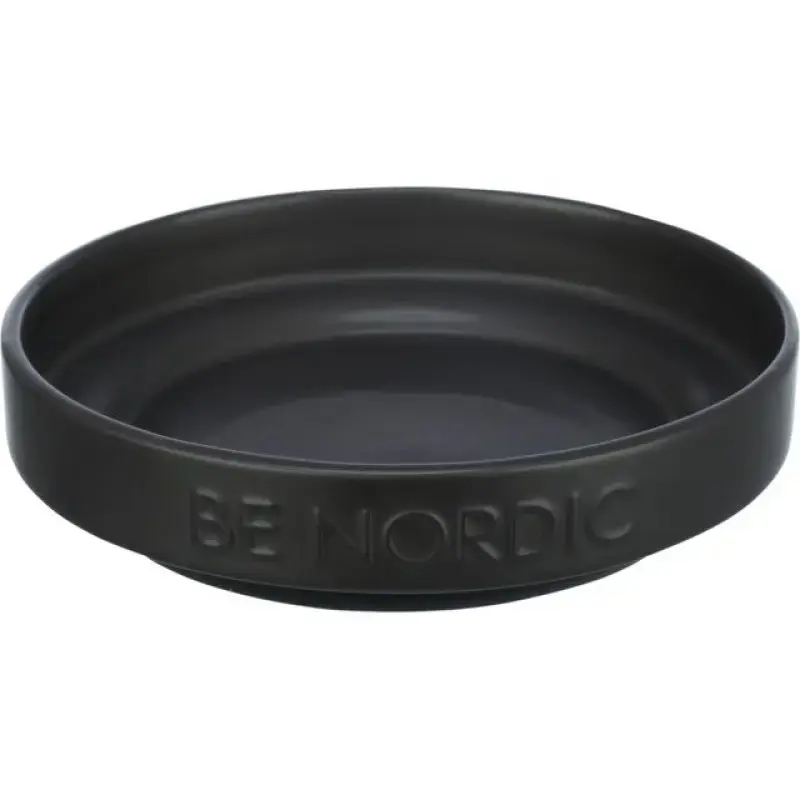 Bļoda dzīvniekiem, keramika - Trixie BE NORDIC bowl, flat, ceramic/rubber ring, 0.3 l/ø 16 cm