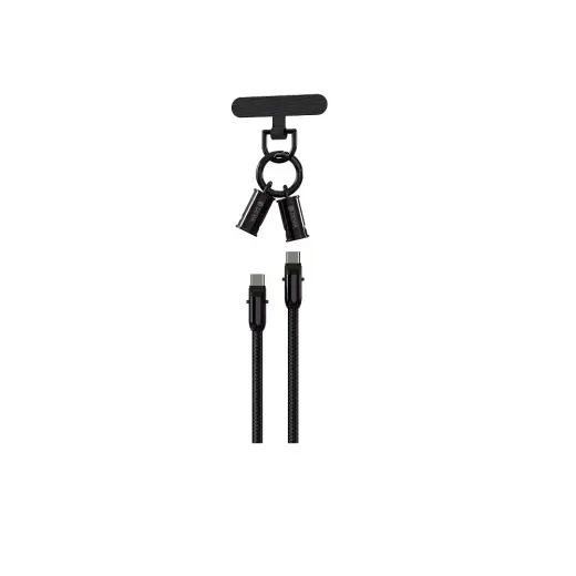 Devia cable lanyard 2in1 PD USB-C - USB-C 0,3 m 60W black