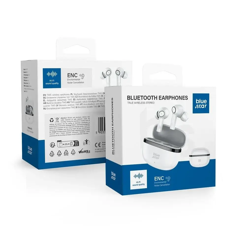 Wireless earphones Blue Star AC20C TWS ENC white