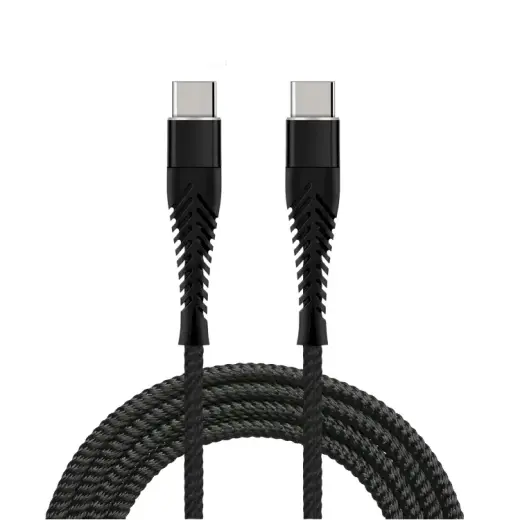 Fusion Accessories Fishbone data transfer and charging cable | USB-C to USB-C | QC 3.0 | 65W | 1.5m | black