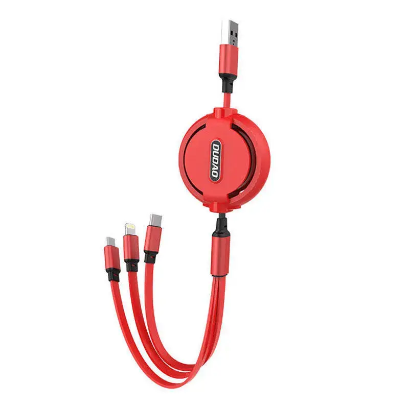 Dudao L8H cable 3in1 extendable 1.1m red (L8H-red)