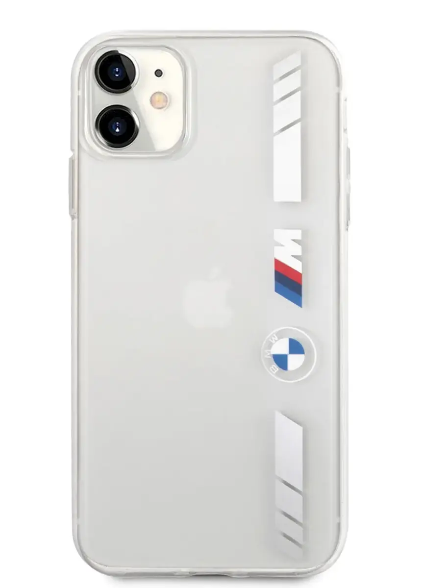 BMHCN61MKTSS BMW M PC|TPU Silver Stripes hard case for iPhone 11 transparent