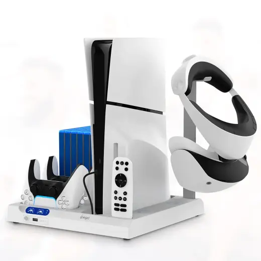 iPega P5S028 All-in-One Charging Stand with Cooling for PS5/PS5 Slim/PS5 Pro White (Damaged Package)