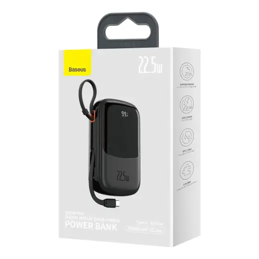 Baseus Qpow PRO external battery (powerbank) | 20000 mAh | 22.5W | USB-C, USB-A | black